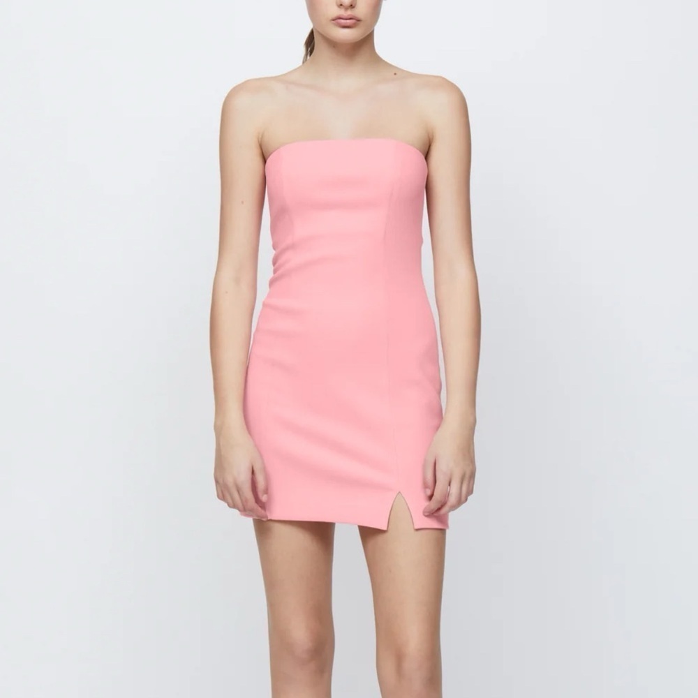 Bec & Bridge Strapless Dress Womens Size 4 Guava Pink Karina Split Mini NWT